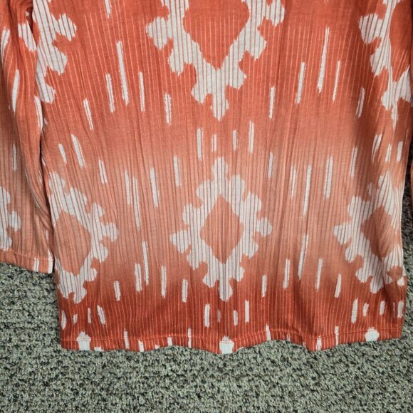 Chicos Top Womens 0 US Small Pink Printed Scoop Neck 3/4 Sleeve Tee Casual - Picture 5 of 7